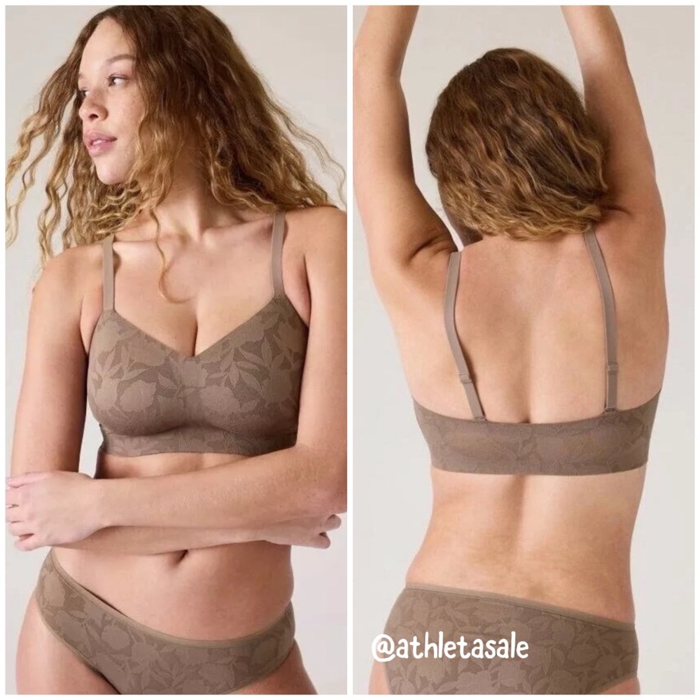 NWT Athleta Lace Adjustable Bra D-DD | Pyrite Brown